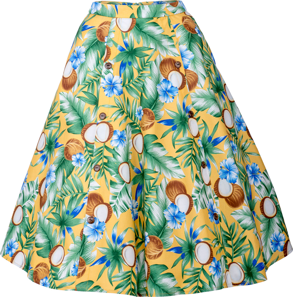 Kuestenluder_JULA_Coconut_KOKOSNUSS_Hibiskus_Skirt_SWING_ROCK_Gelb-5