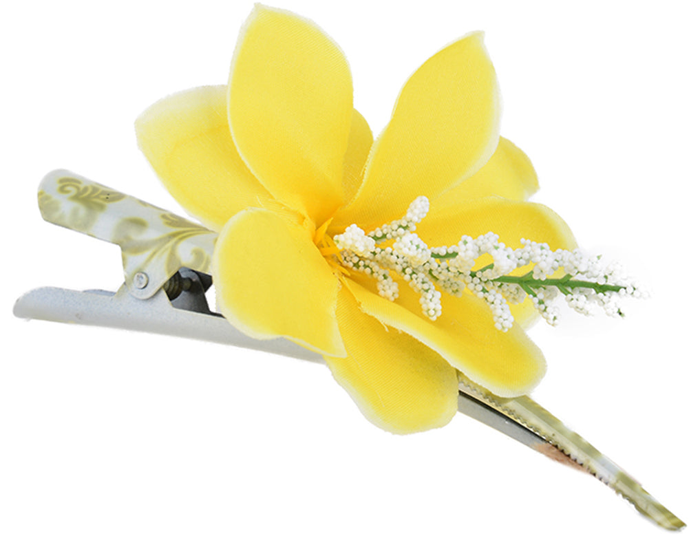 Cute_Tiki_ORCHIDEEN_Flower_Blueten_HAARSPANGE_gelb_olive