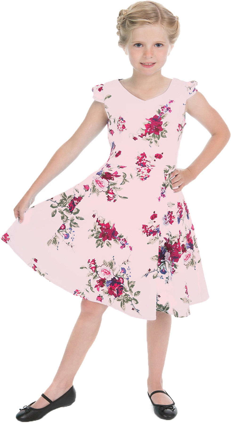 1Hearts_and_Roses_ROYAL_BALLET_Blumen_Kurzarm_KIDS_Swing_Kleid_Dress_Rosa-1_-1DctYstysZvAAj