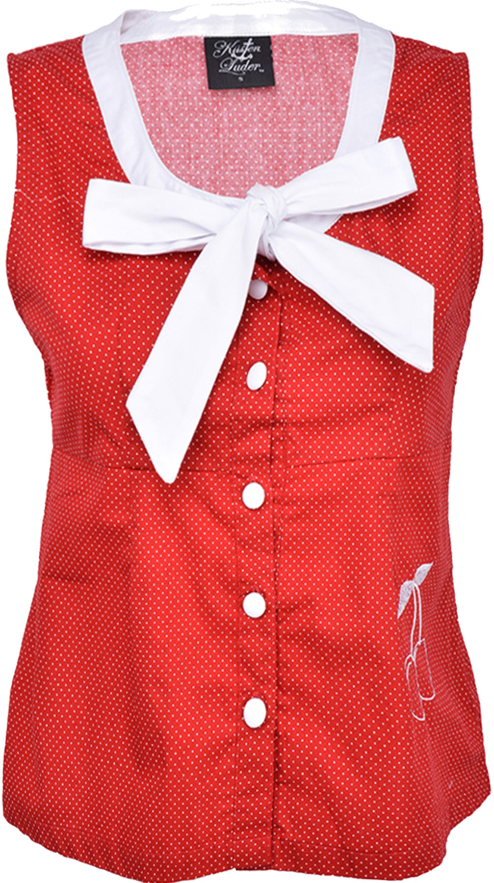 1Kuestenluder_URSEL_50s_Polka_Dots_CHERRY_Kirschen_TOP_-_Rot_killer_kirsche