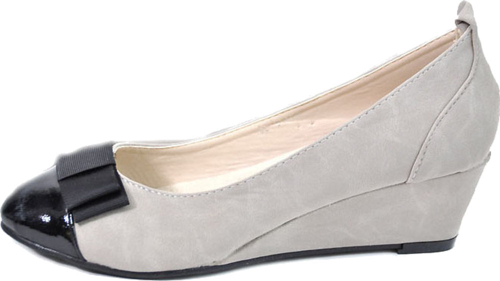 2-Tone_BOW_Schleifen_Pin_Up_WEDGES_-_Grau