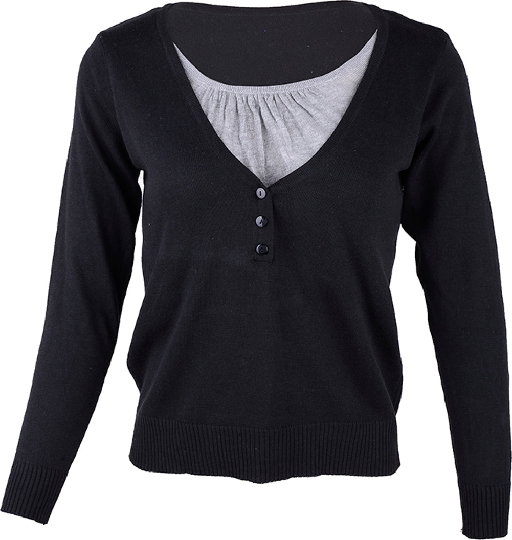 2-Tone_Basic_Langarm_PULLOVER_-_Schwarz_GrauMKdm1HKGF5c6d