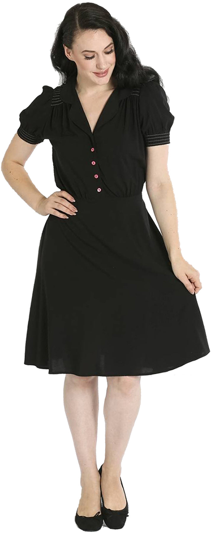 Hell_Bunny_CAMILLE_Vintage_V-NECK_Kurzarm_SMOK_A-Linie_50s_DRESS_Kleid_killer_kirscheEBcL8VDg7lOPJ