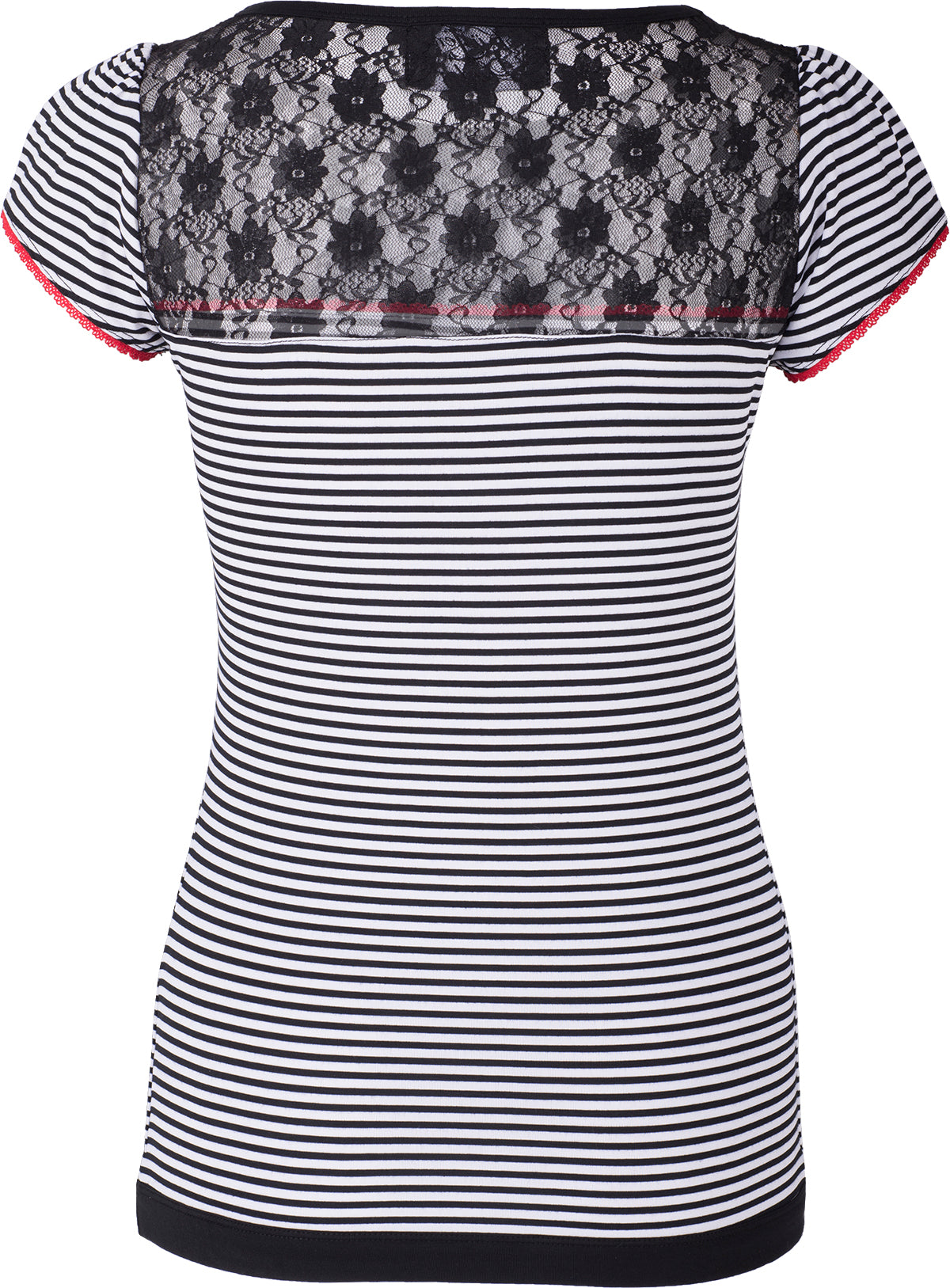 Kuestenluder_KATESA_Streifen_Striped_FLORAL_LACE_50s_Kurzarm_SHIRT_Schwarz-4GNmc2abr1zJfJ