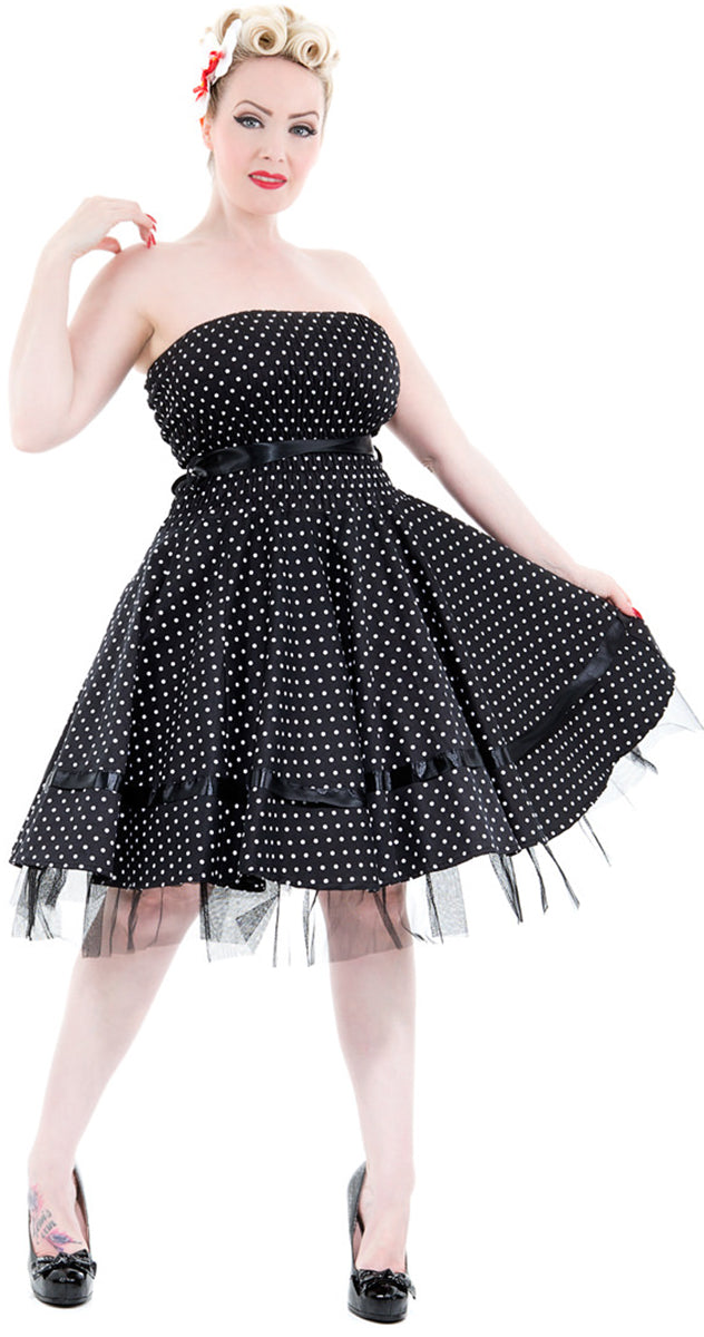 50s_SMOK_BANDEAU_Pin_Up_POLKA_DOTS_Retro_PETTICOAT_Kleid_-_Blk-1