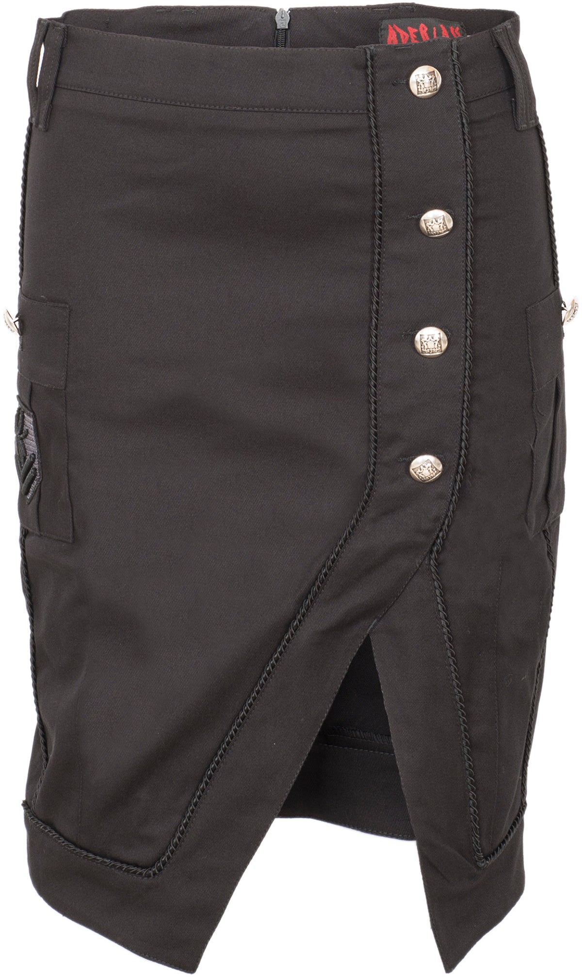 Aderlass_MILITARY_Buttoned_DENIM_Patch_PENCIL_Skirt_ROCK-1