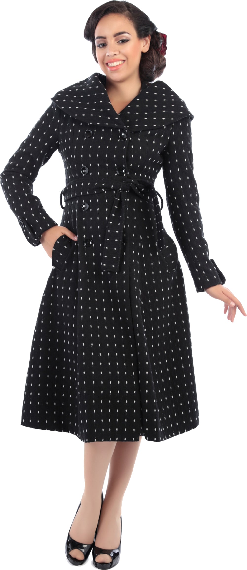 Aida_Zak_BARBARA_Polka_Dots_Vintage_Pin_Up_COAT_Mantel