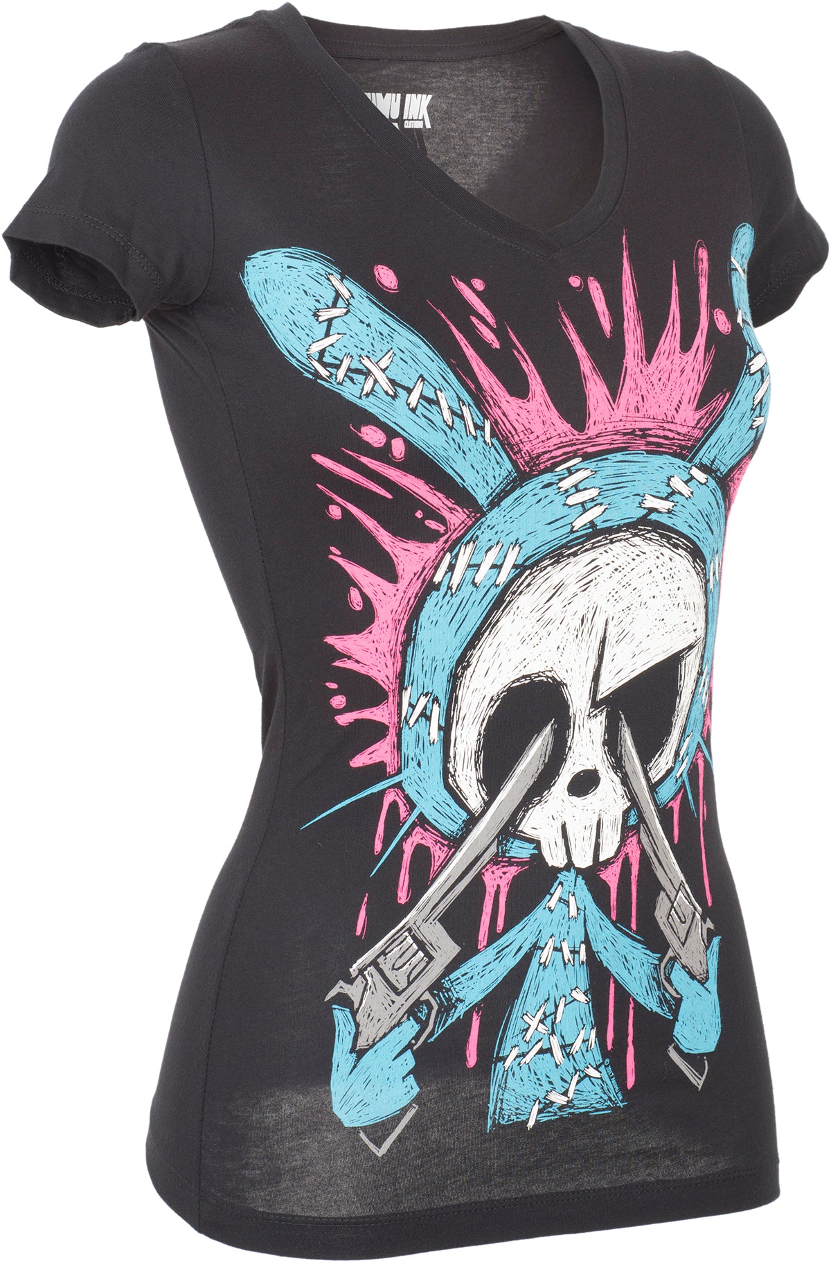 Akumu_Ink_CHERRY_BLAST_Bunny_Skull_Pistol_Women_T-SHIRT_Oberteil-2S49KXfVuLVcYF