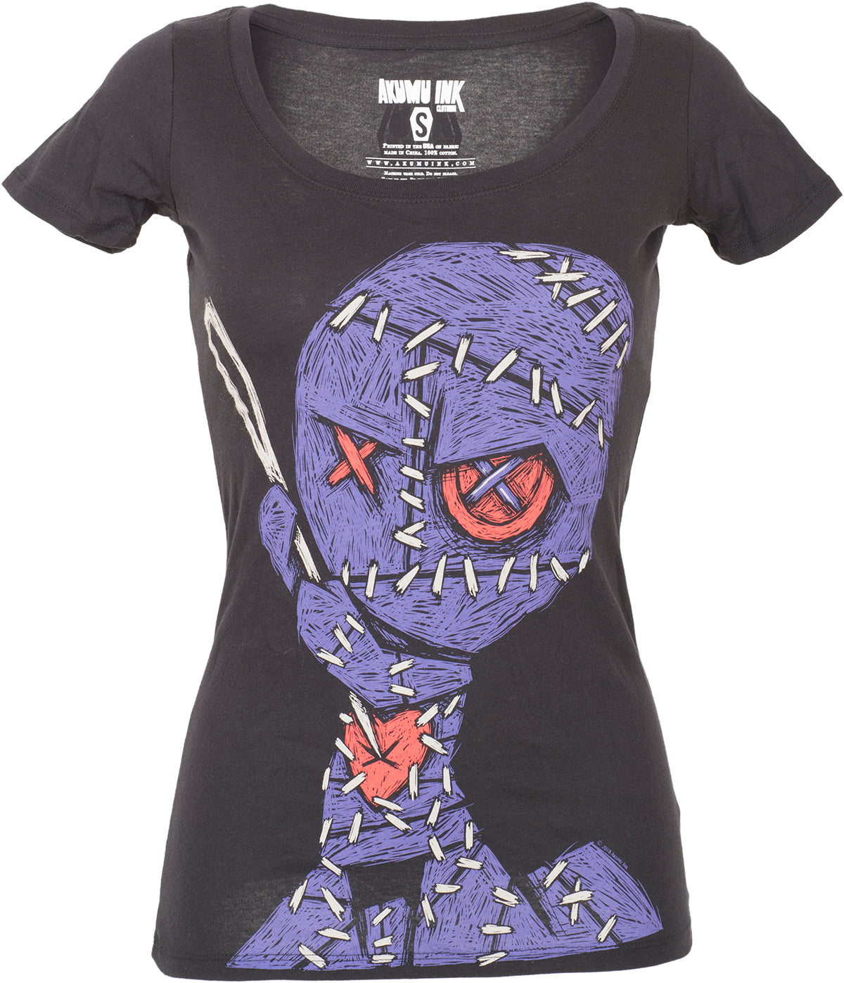 Akumu_Ink_VOODOO_SEPPUKU_II_Surrender_Creepy_Puppe_Women_T-SHIRT_Oberteil-1