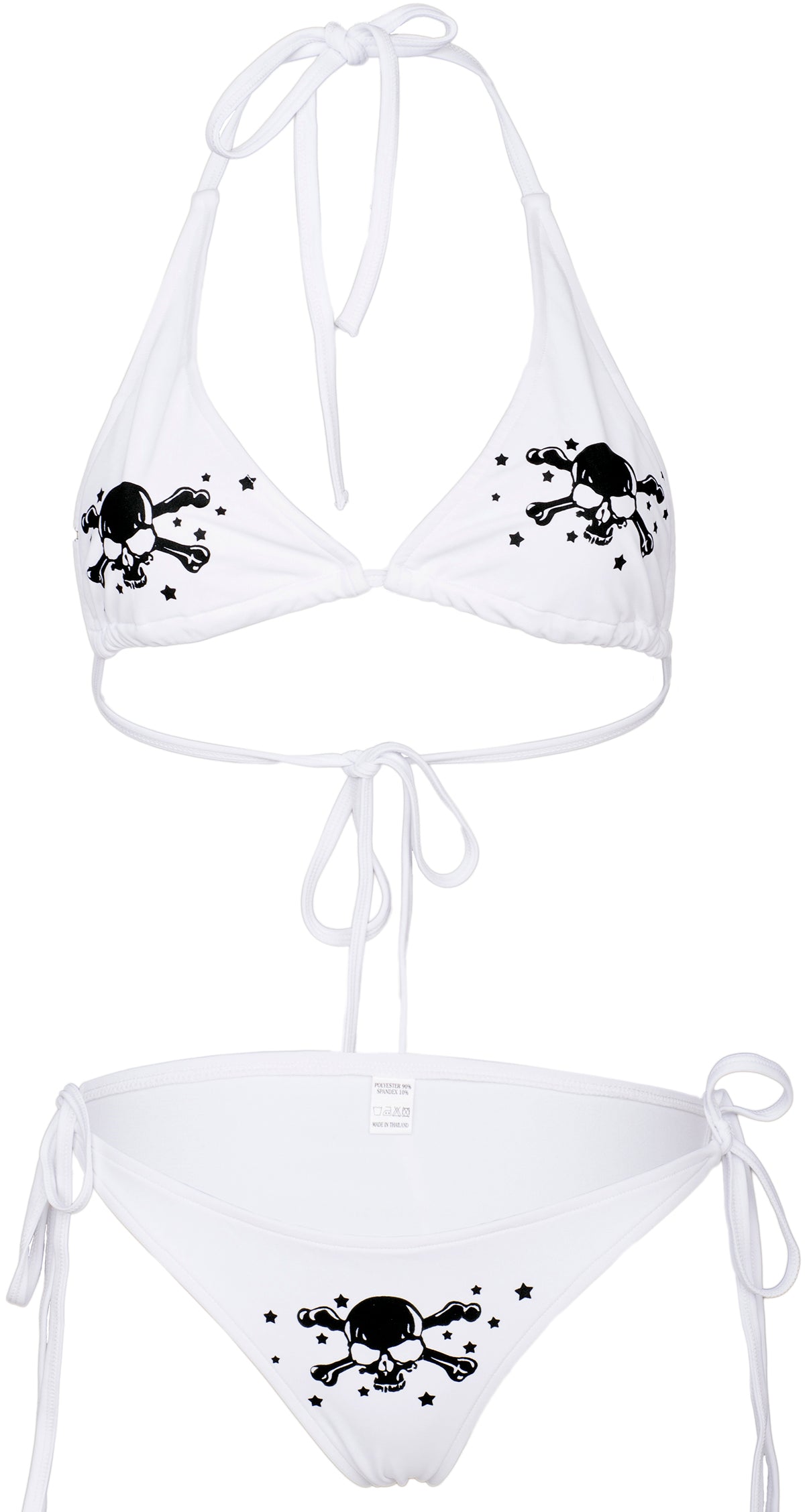 Bademode_SKULL_Stars_NECKHOLDER_Bikini_Set_weiss