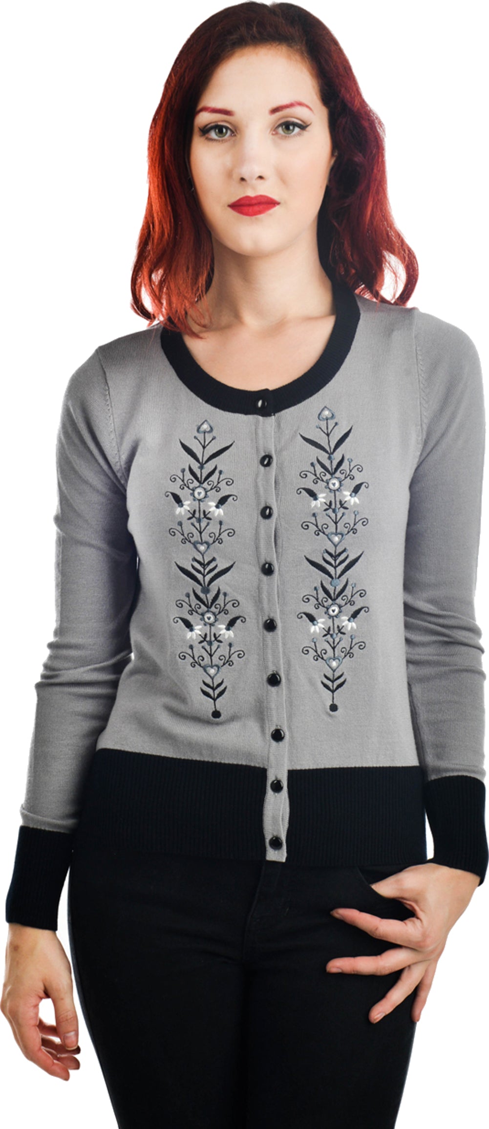 Banjo_Cake_PEACOCK_Vintage_Flower_Pfauen_CARDIGAN_Strickjacke