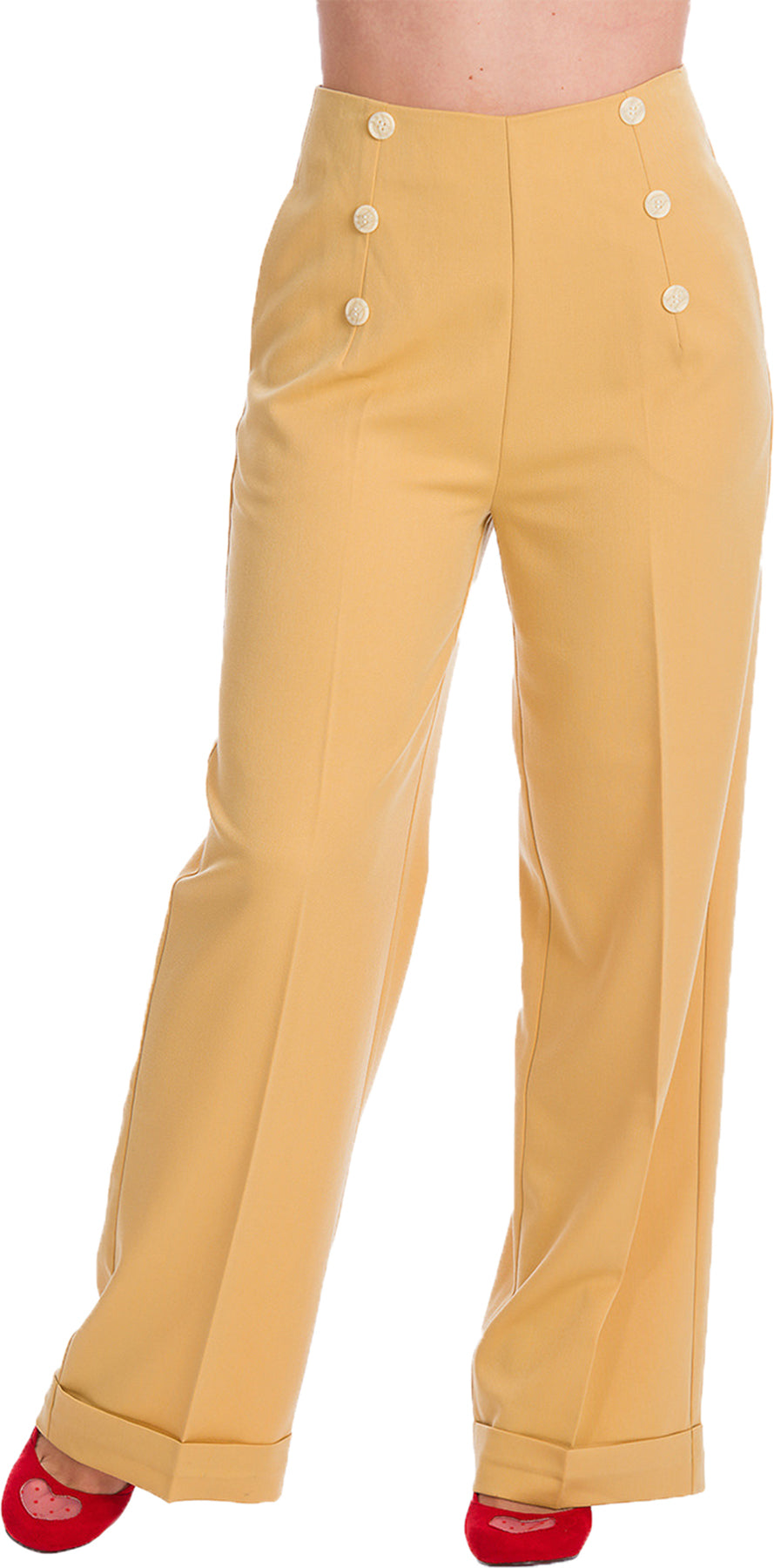 Banned_ADVENTURES_AHEAD_High_Waist_MARLENE_HOSE_Trousers_Plus_Size_Gelb_Killer_Kirsche-1