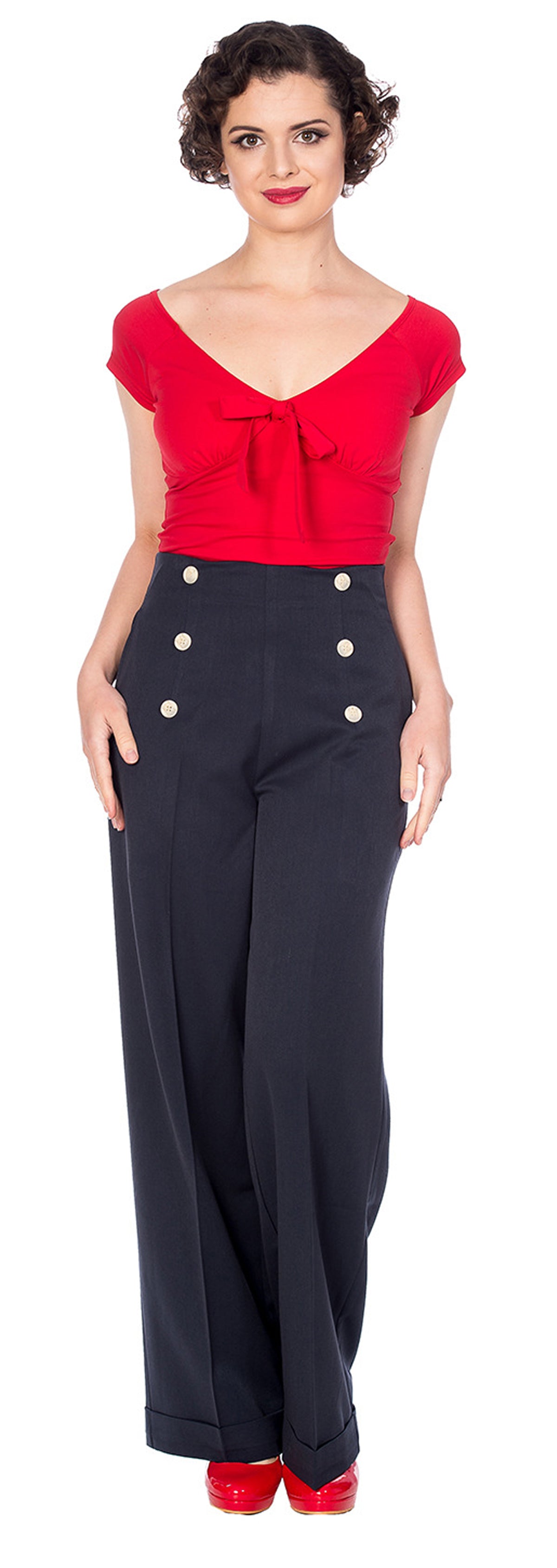 Banned_ADVENTURES_AHEAD_High_Waisted_MARLENE_Hose_Trouser_Navy-1