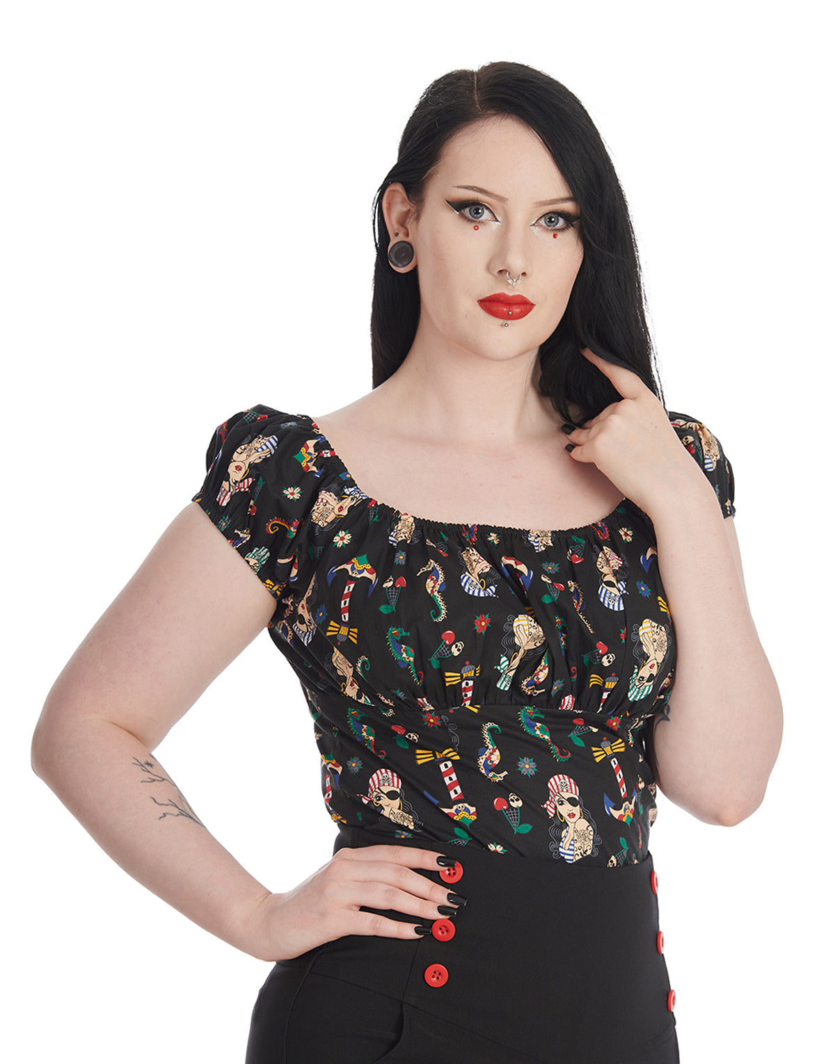 Banned_ANCHOR_PIN_UP_Retro_Sailor_Oldschool_Tattoo_Puffrmel_BLUSE_Oberteil-3ZwZKnLXIQquEJ