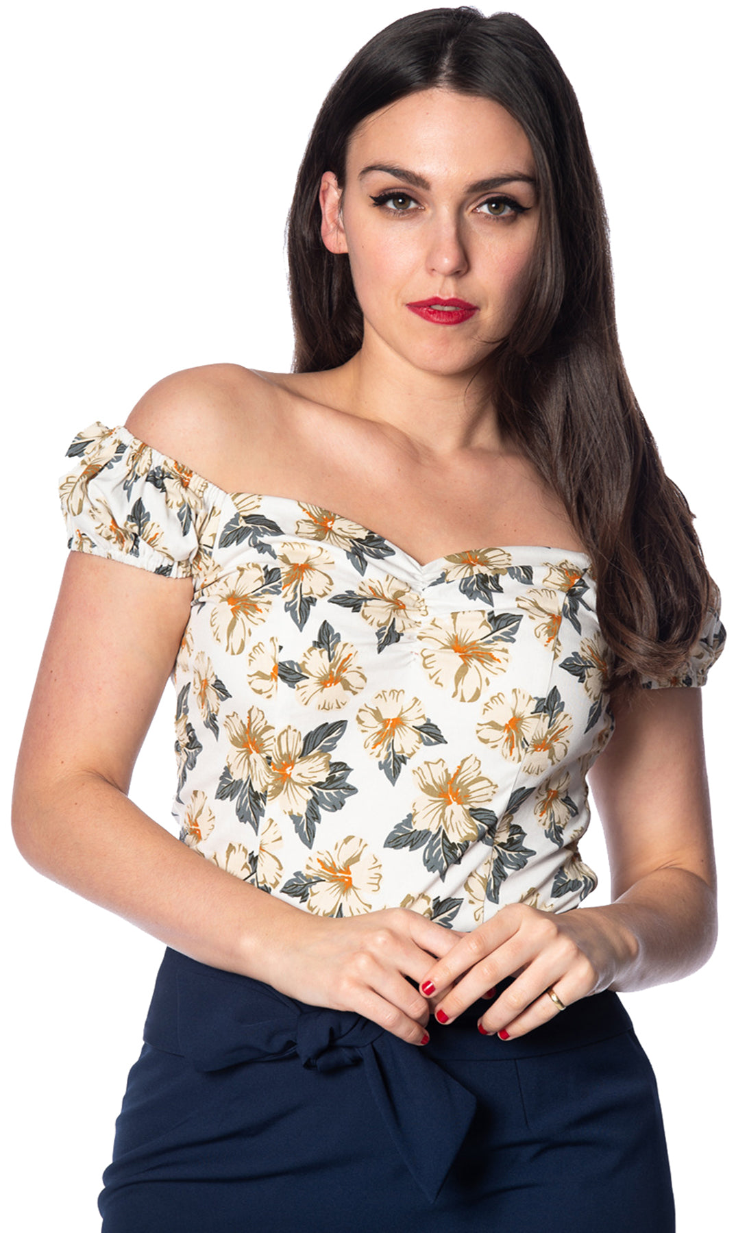 Banned_BEACH_BABE_Floral_FLOWERS_Kurzarm_Bluse_SHIRT_Oberteil_TOP_-_Plus_Size_killer_kirsche_1MZiuCWMmuoBOn