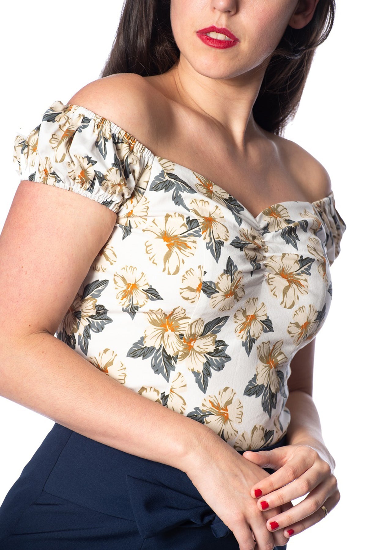 Banned_BEACH_BABE_Floral_FLOWERS_Kurzarm_Bluse_SHIRT_Oberteil_TOP_-_Plus_Size_killer_kirsche_27SvkJjCMKZ7cB