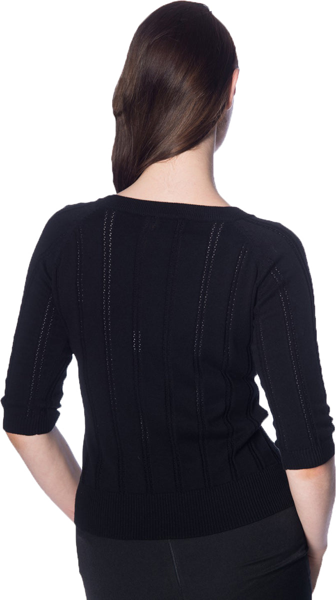 Banned_BELLE_BOW_PIONTELLE_Vintage_LOCHMUSTER_Pullover_OBERTEIL_Schwarz-3