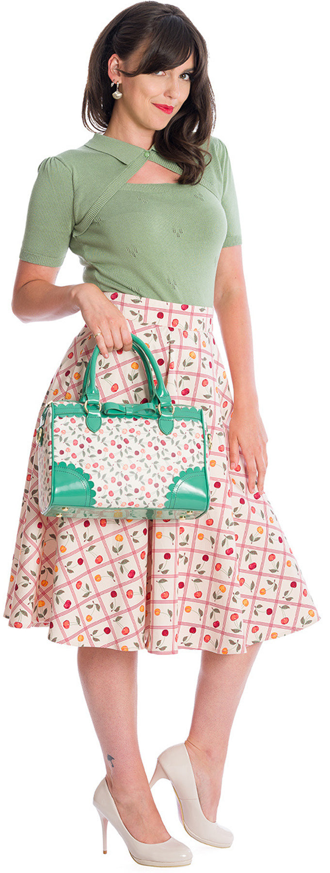 Banned_BETH_Vintage_LOCHMUSTER_Kurzarm_Feinstrick_SHIRT_Oberteil_TOP_-_Gruen_-_Plus_Size_killer_kirsche_2