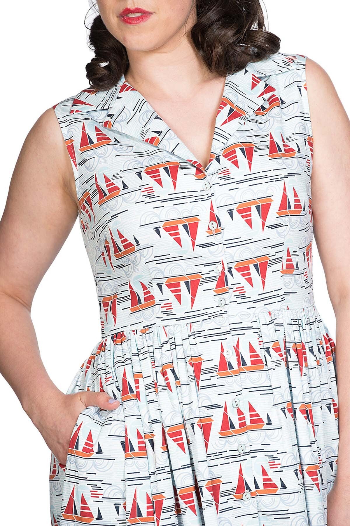 Banned_BLUE_SAIL_AWAY_Vintage_Sailing_Boat_Nautical_Sailor_50s_SWING_DRESS_Kleid_-4