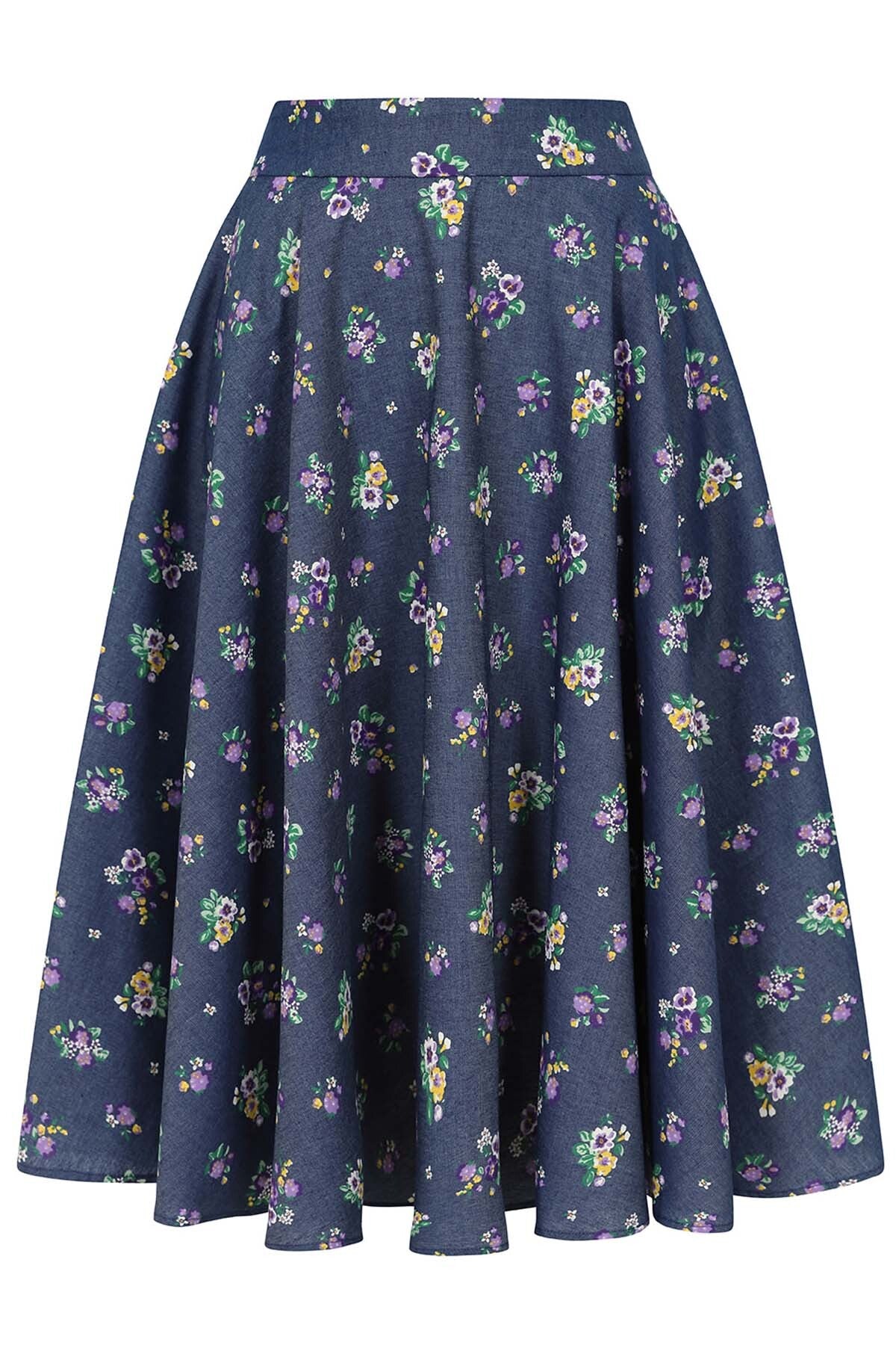 Banned_CARY_BLOOM_Vintage_Floral_Blueten_High_Waist_50s_SWING_SKIRT_Tellerrock-1