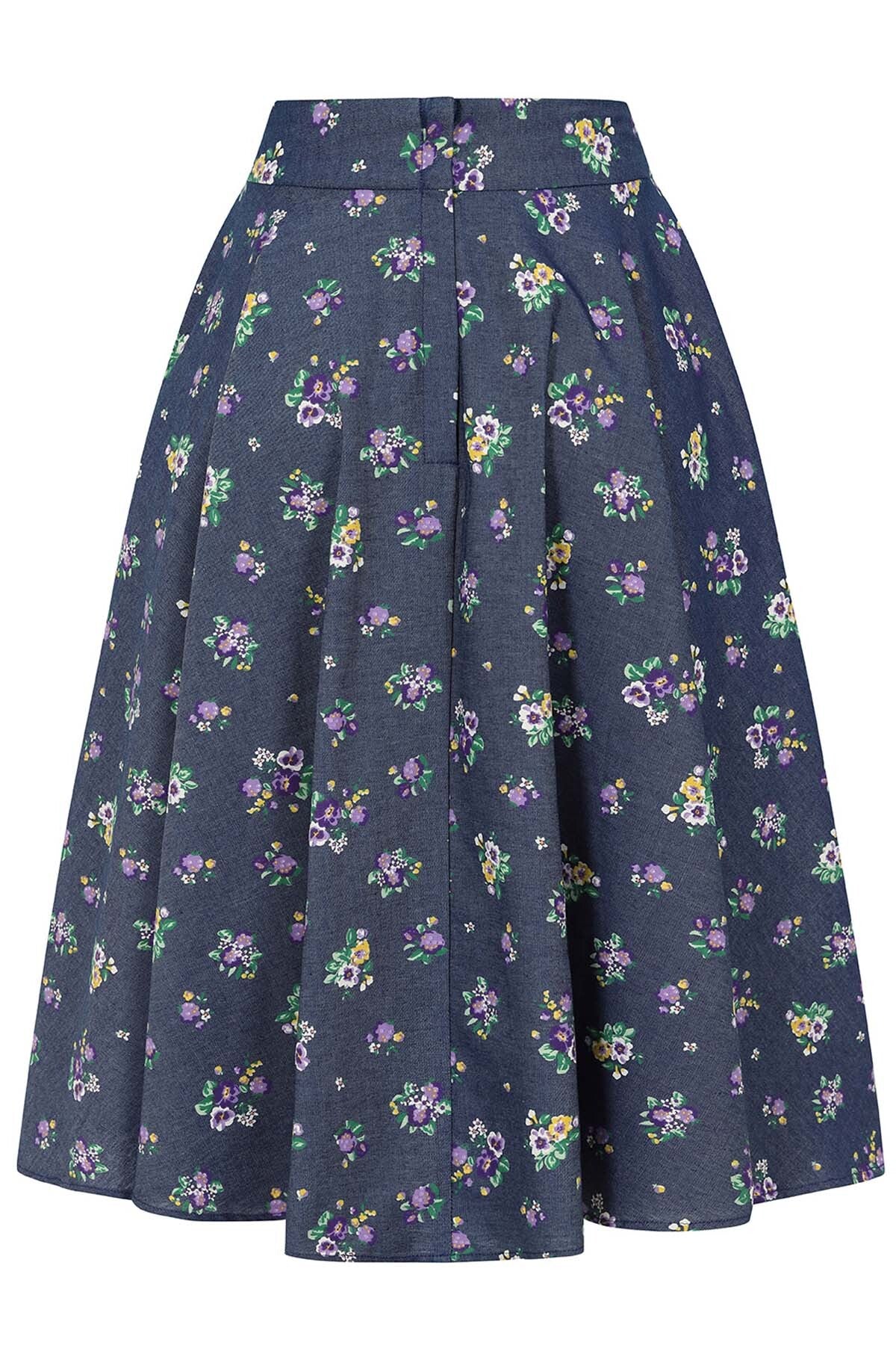 Banned_CARY_BLOOM_Vintage_Floral_Blueten_High_Waist_50s_SWING_SKIRT_Tellerrock-2