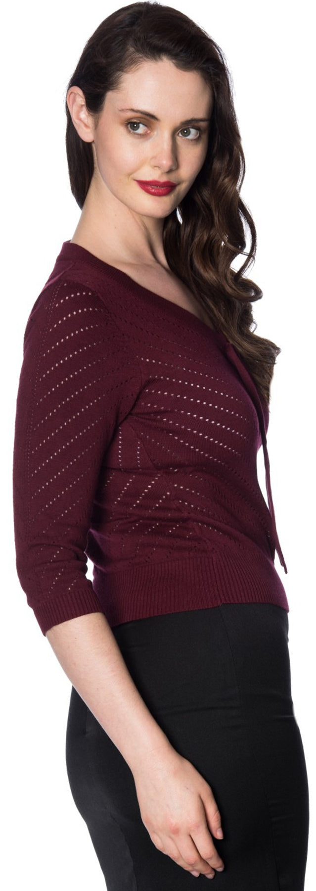 Banned_CHARLIE_CHEVRON_50s_LOCHMUSTER_V-Neck_Pullover_OBERTEIL_Bordeaux_killer_kirsche_2