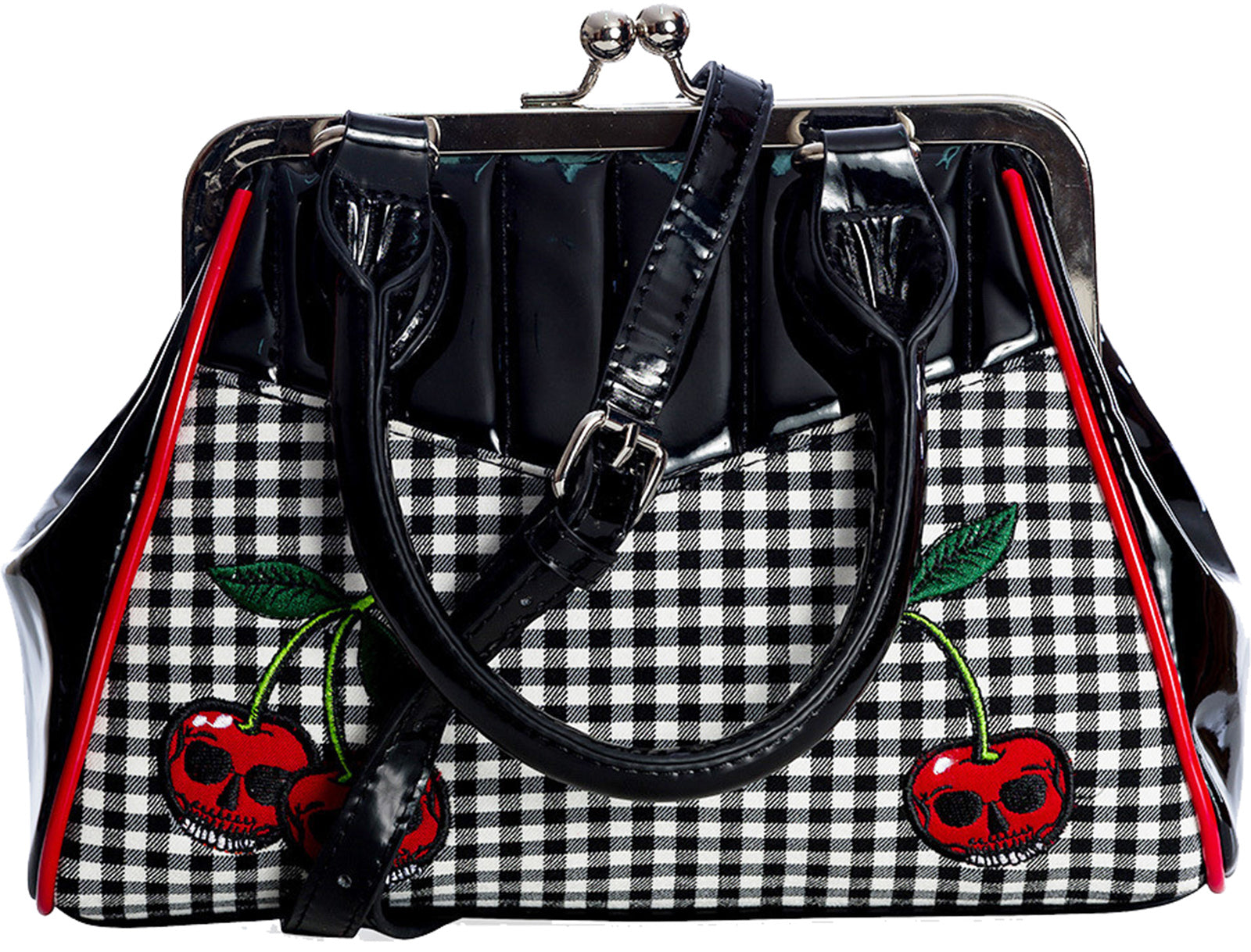 Banned_CHERRY_Kisslock_LACK_Bow_Schleife_Karo_Kirschen_HENKELTASCHE_Bag_killer_kirsche_5_-_Kopie