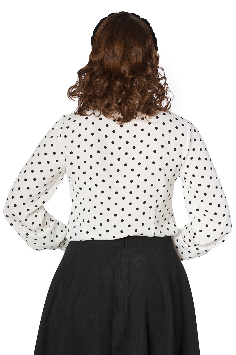 Banned_COLLAR_CAT_Vintage_POLKA_DOT_Stickerei_Punkte_Langarm_BLOUSE_Oberteil_killer_kirsche_1