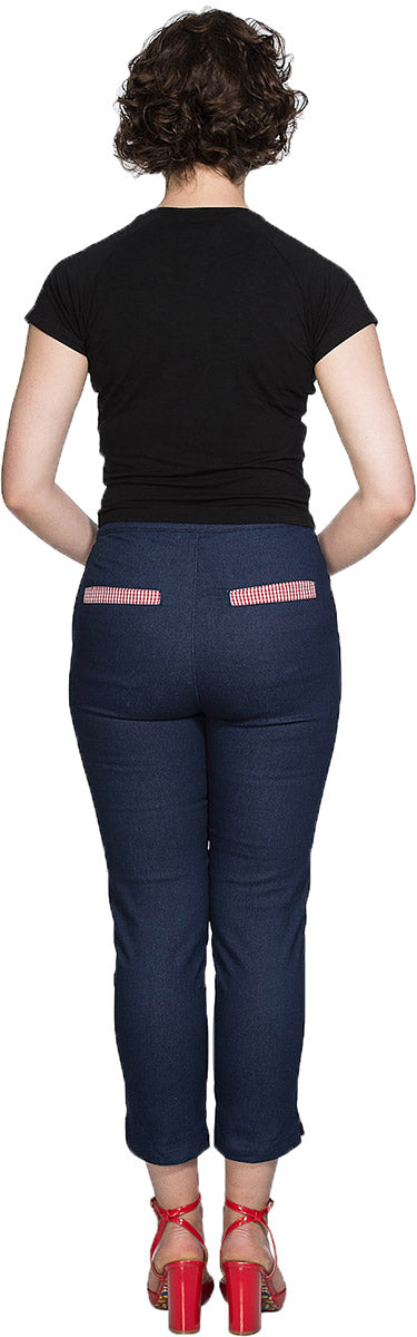 Banned_DINER_DAYS_High_Waist_PEPITA_TRIM_Denim_JeansHOSE_Trousers-2