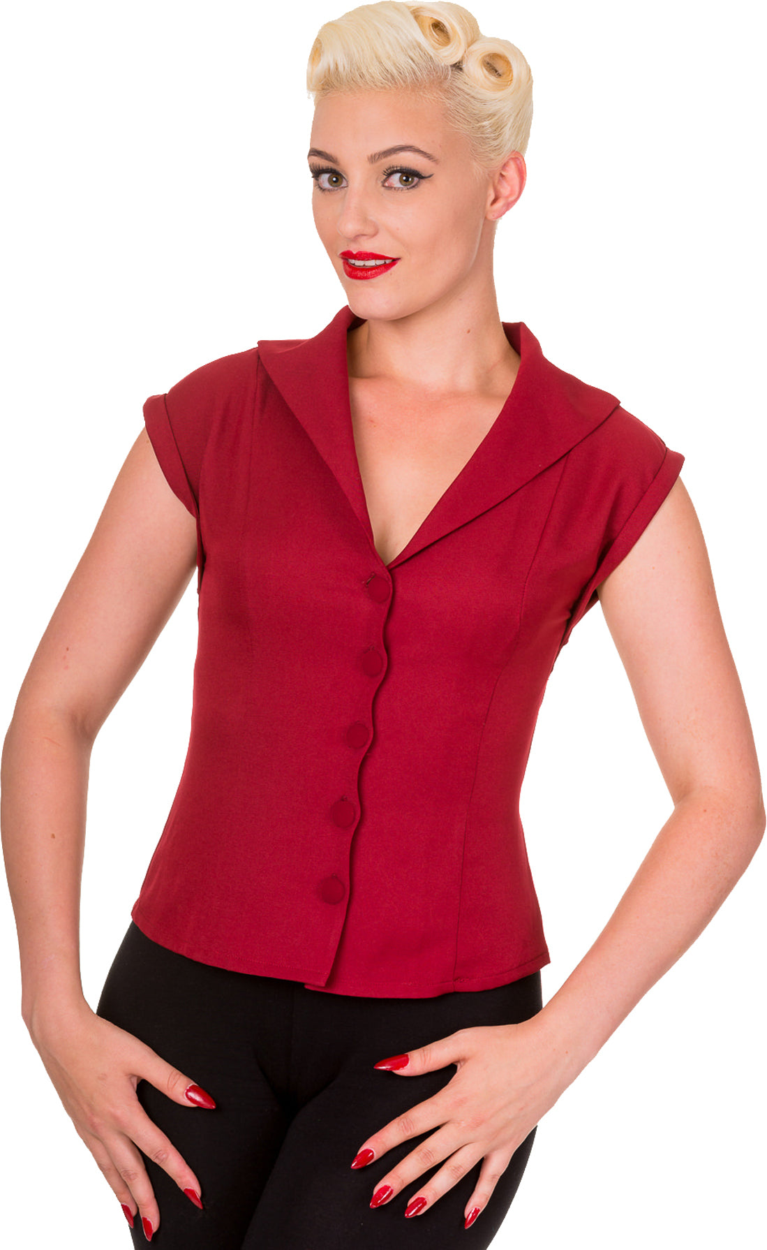 Banned_DREAM_MASTER_Vintage_V-Neck_Retro_Kurzarm_Collar_BLUSE_borB0ElJaFNX4iSc