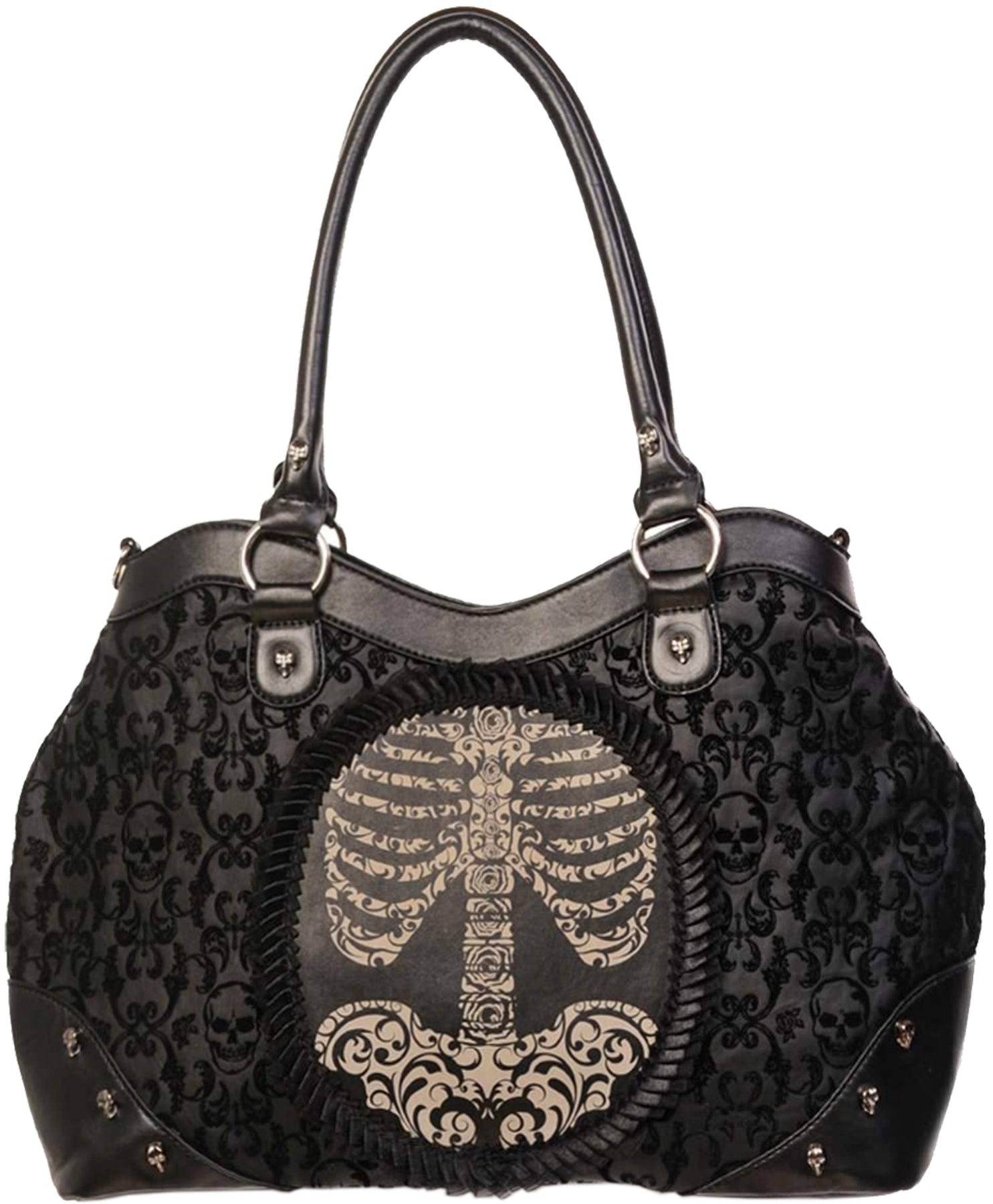 Banned_FLOCKED_Ornament_CAMEO_Skeleton_Ribcage_TASCHE_killer_kirsche_1