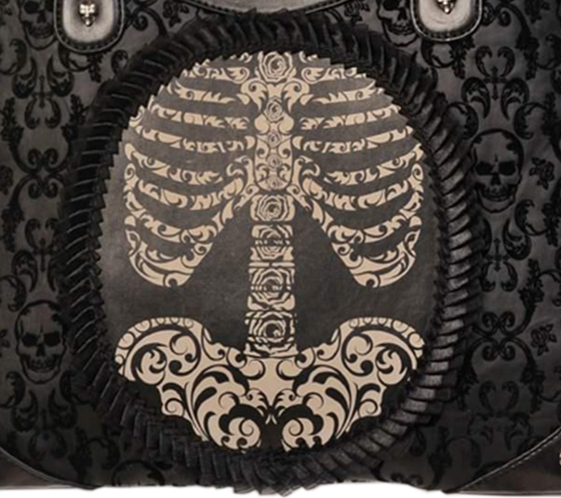 Banned_FLOCKED_Ornament_CAMEO_Skeleton_Ribcage_TASCHE_killer_kirsche_2