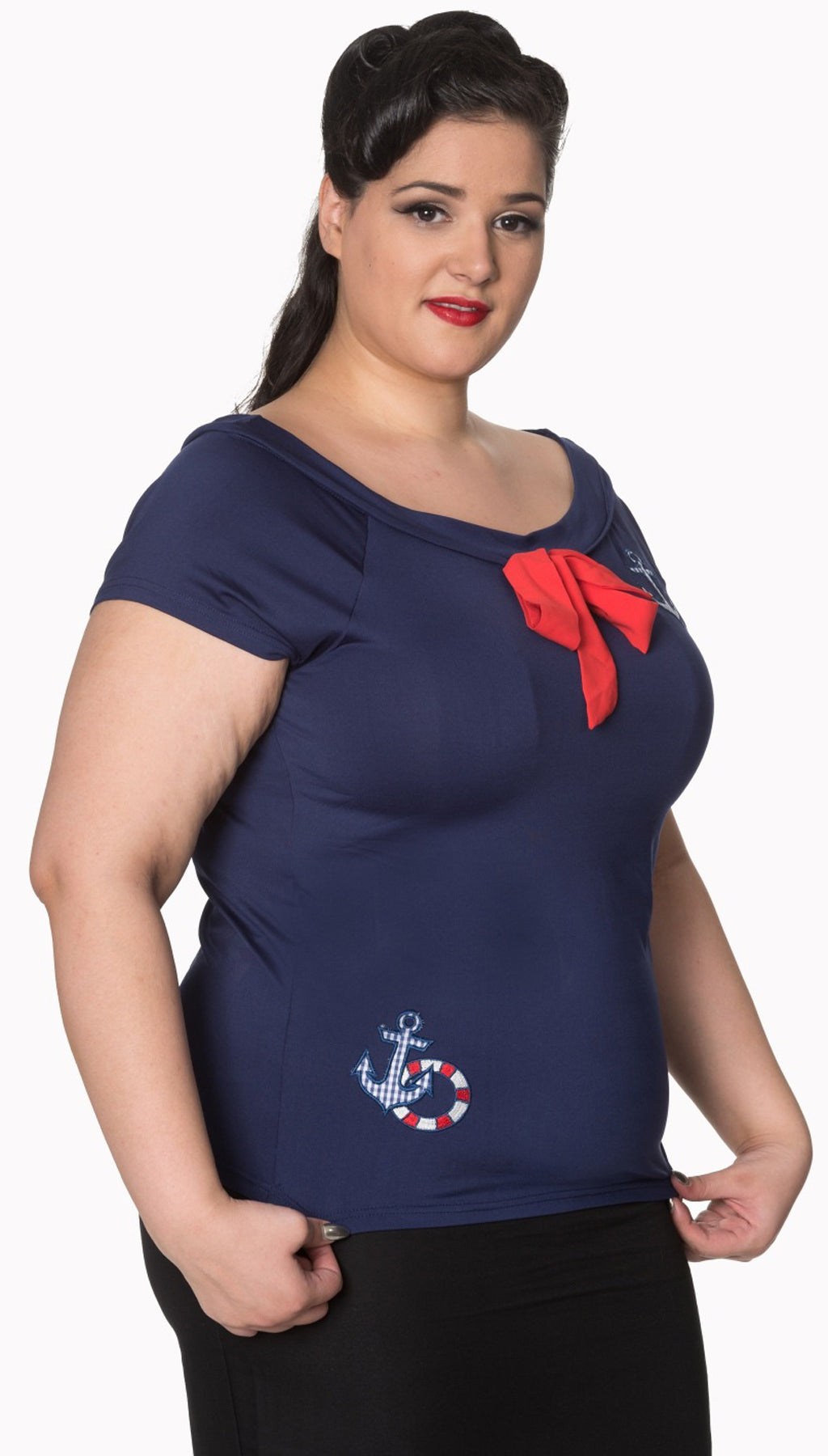 Banned_FREYJA_Schleifen_SAILER_Anker_BOW_Shirt_Plus_Size_-_Navy_killer_kirsche_2LiA8pZta4pWWP