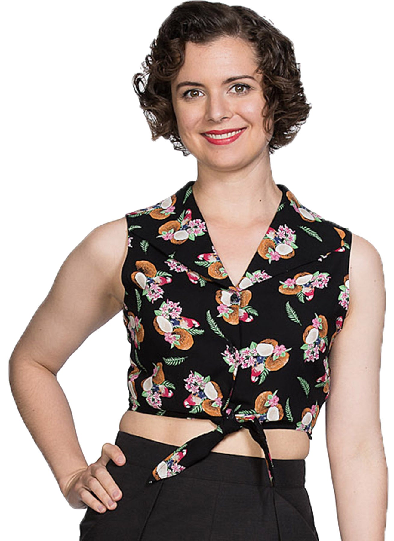 Banned_FRUIT_DAYS_Tropical_COCONUT_Papagei_HAWAII_HEMD_BLUSE_Oberteil_killer_kirschegcBRCgvH73Ue7