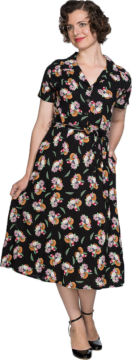 Banned_FRUIT_DAYS_Tropical_COCONUT_Papagei_Hawaii_V-Neck_DRESS_Kleid-1Ow4xm9xUr3UIa