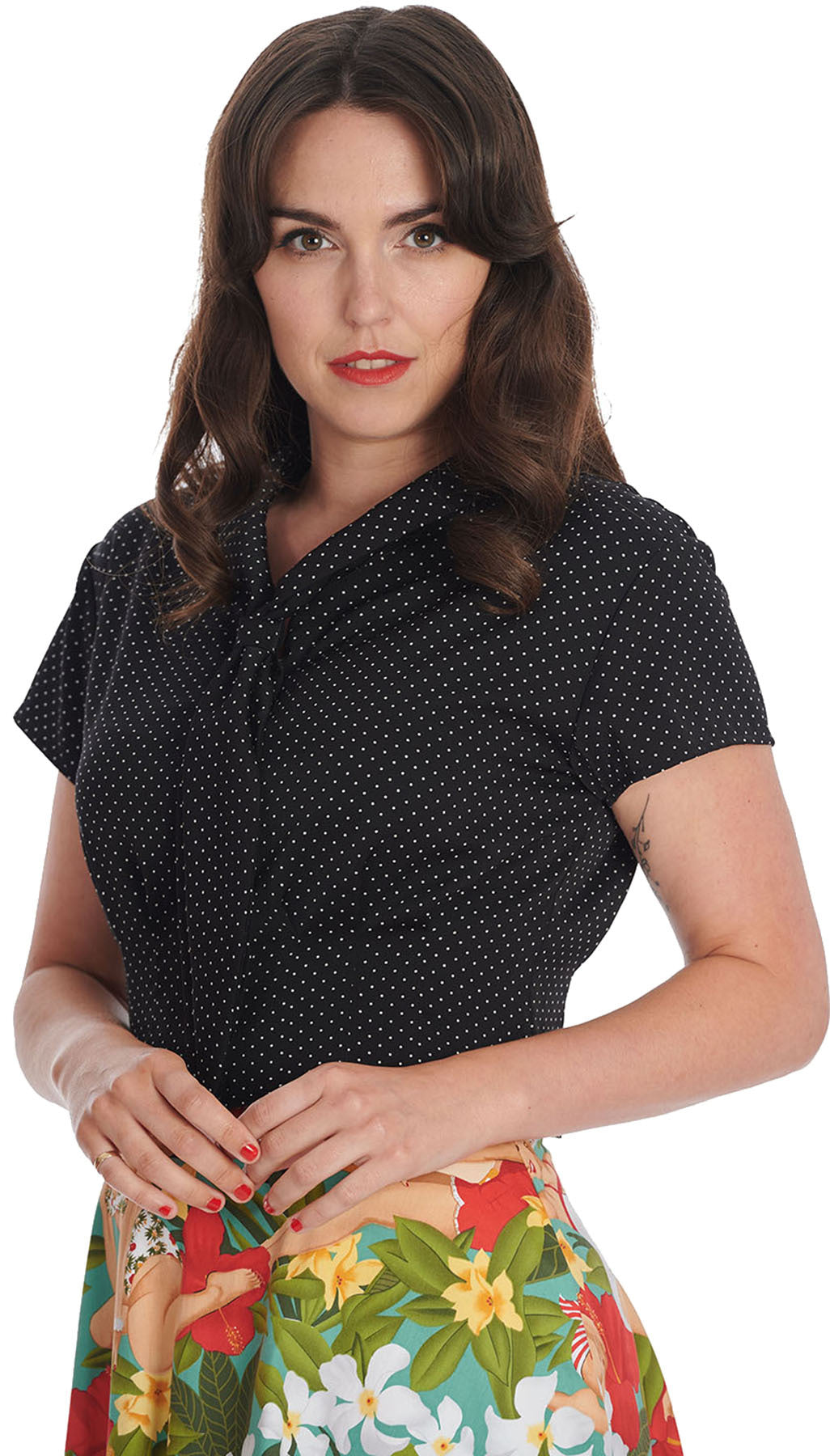 Banned_GARDEN_SPOT_Vintage_POLKA_DOTS_Punkte_Schluppenbluse_BLOUSE_Oberteil_killer_kirsche_4