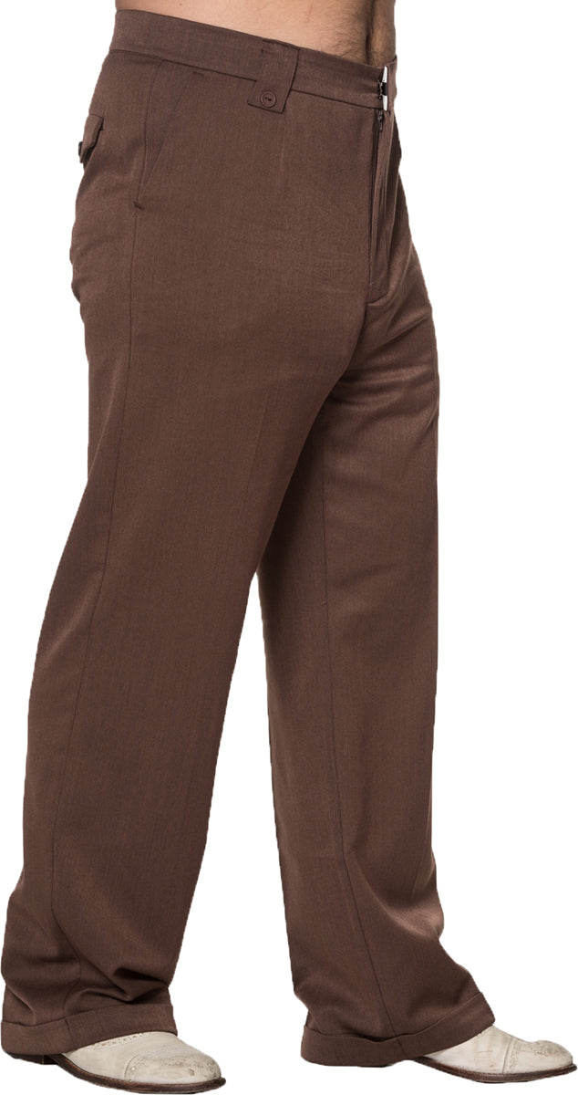 Banned_GET_IN_LINE_Spitzbundhose_HOCHBUND_Retro_TROUSERS_Hose_Braun-3