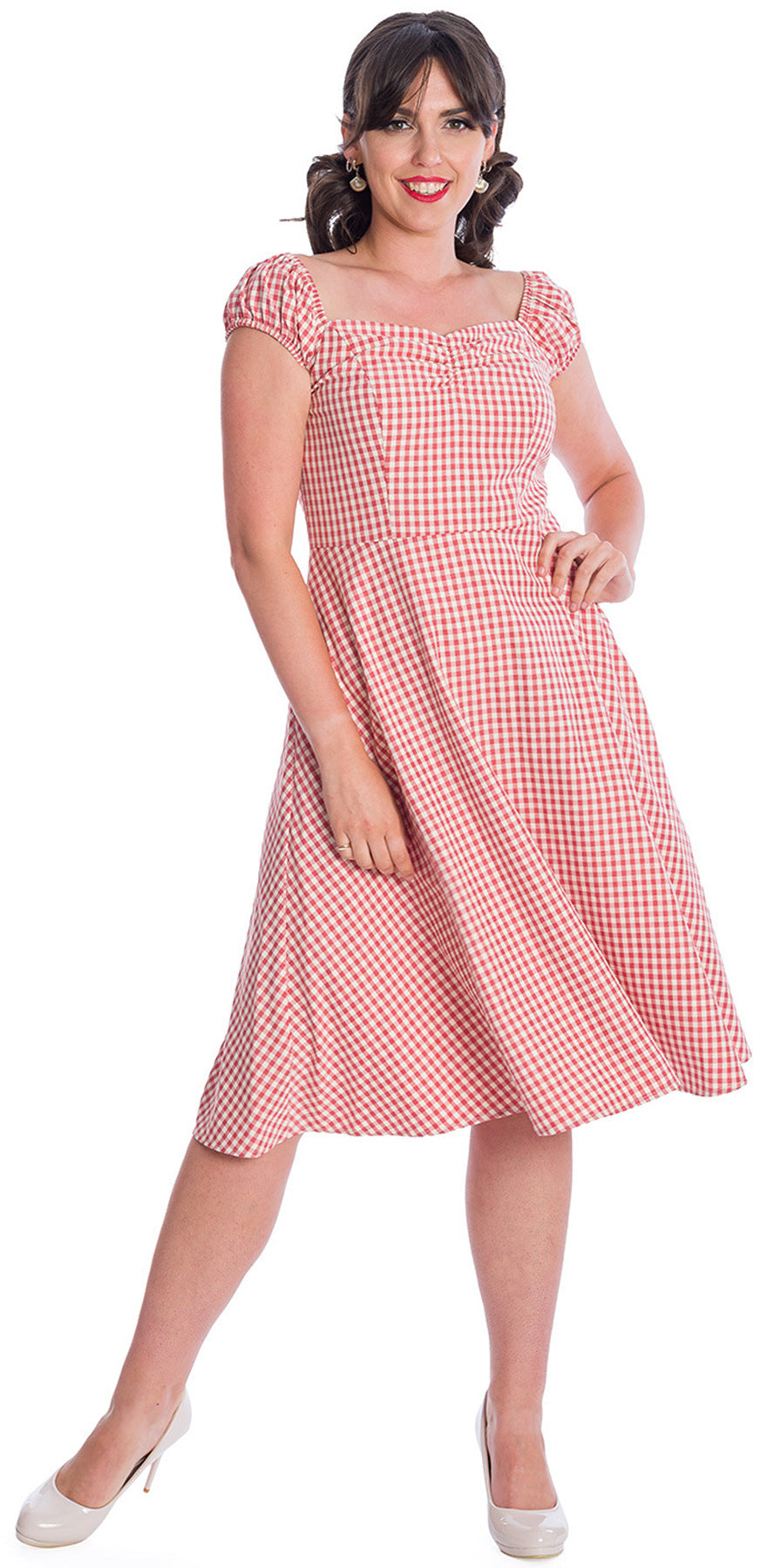 Banned_GINGHAM_PICNICK_Vintage_KARO_Check_Kurzarm_50s_SWING_DRESS_Kleid_killer_kirsche_1