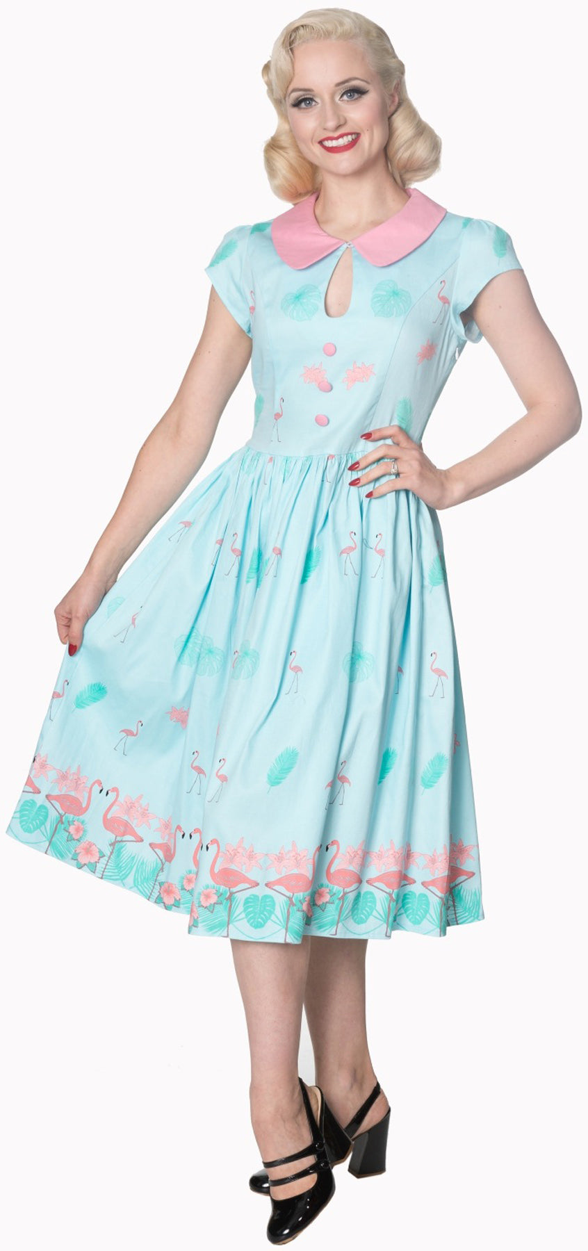 Banned_GOING_MY_WAY_Vintage_FLAMINGO_50s_SWING_DRESS_Kleid_killer_kirsche_2