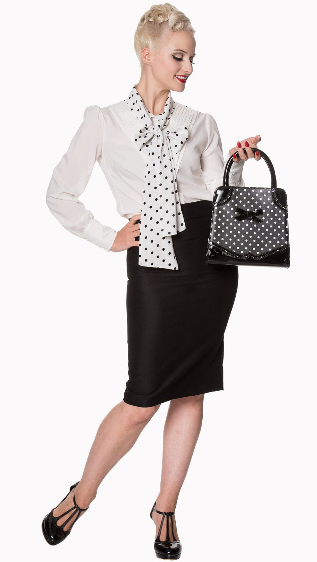 Banned_HANDS_OFF_MY_POLKA_Vintage_Retro_Punkte_HENKELTASCHE__Handbag_Schwarz-2