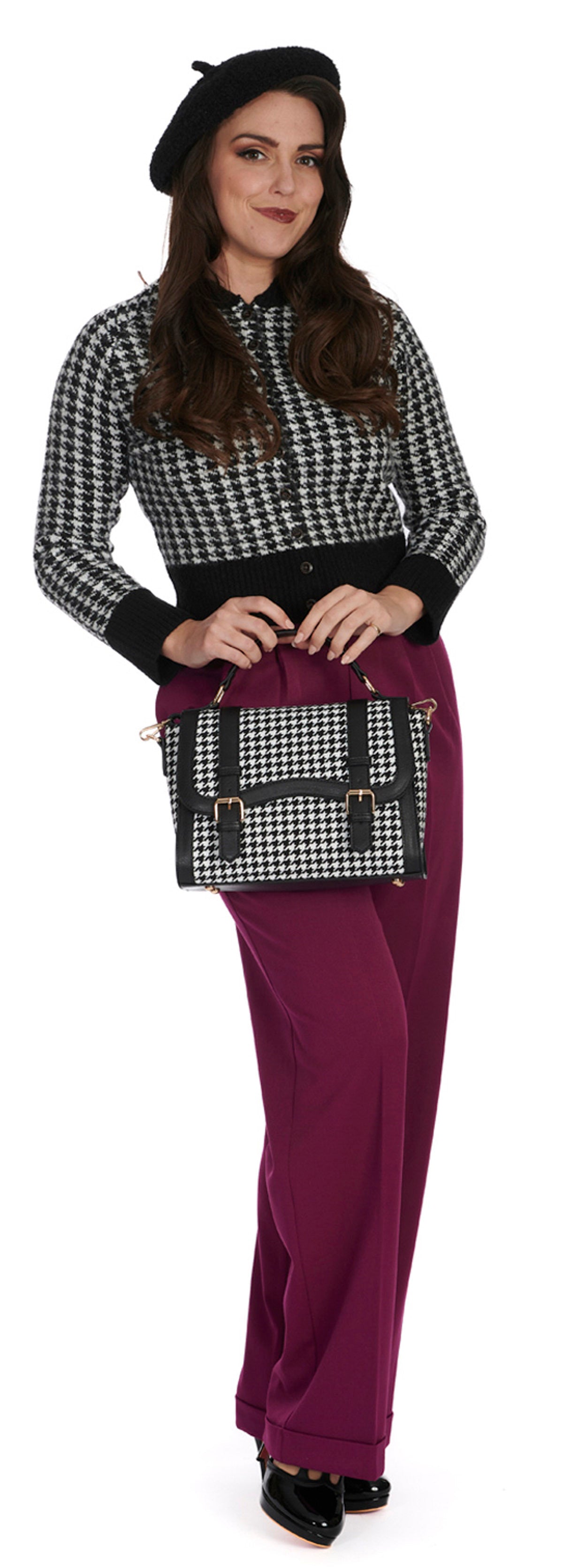 Banned_HATTIE_DOGTOOTH_Vintage_PEPITA_Hahnentritt_Retro_CARDIGAN_Strickjacke-2