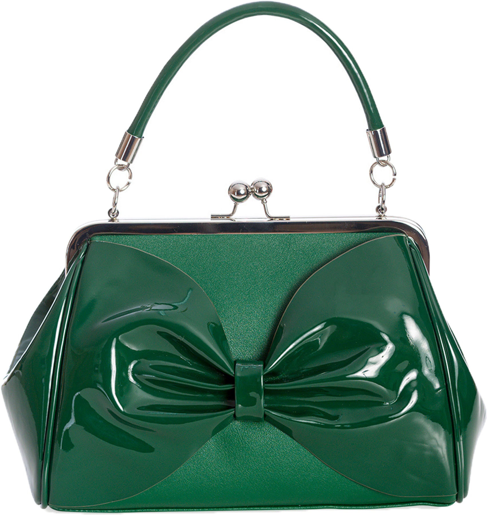 Banned_HOLLYWOOD_GLAM_Kisslock_LACK_Bow_Schleife_HENKELTASCHE_Handbag_Gruen_Killer_Kirsche-1