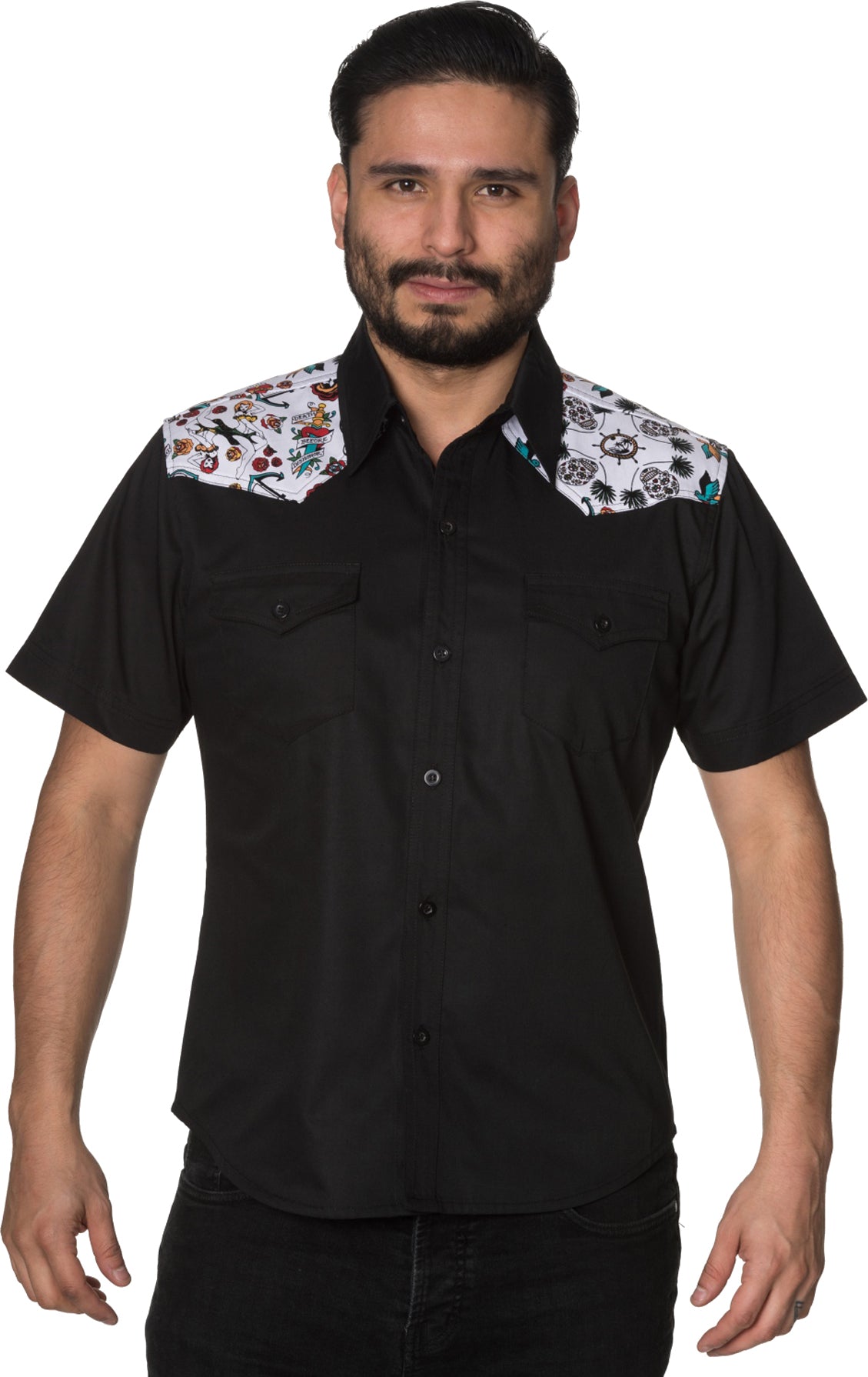 Banned_HOT_AS_HELL_Oldschool_Tattoo_Rodeo_MAN_Retro_Shirt_HEMD