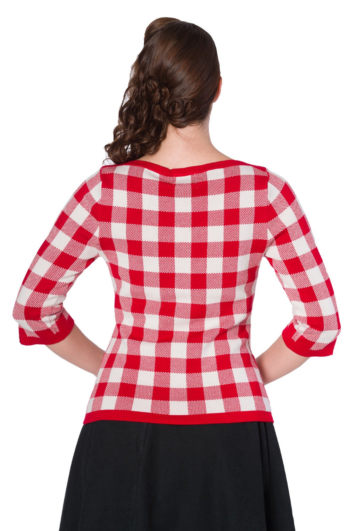 Banned_HOUNDSTOOTH_Retro_CHECK_Karo_U-Boot_dreiviertel_Arm_JUMPER_Pullover_-_Rot_killer_kirsche_3