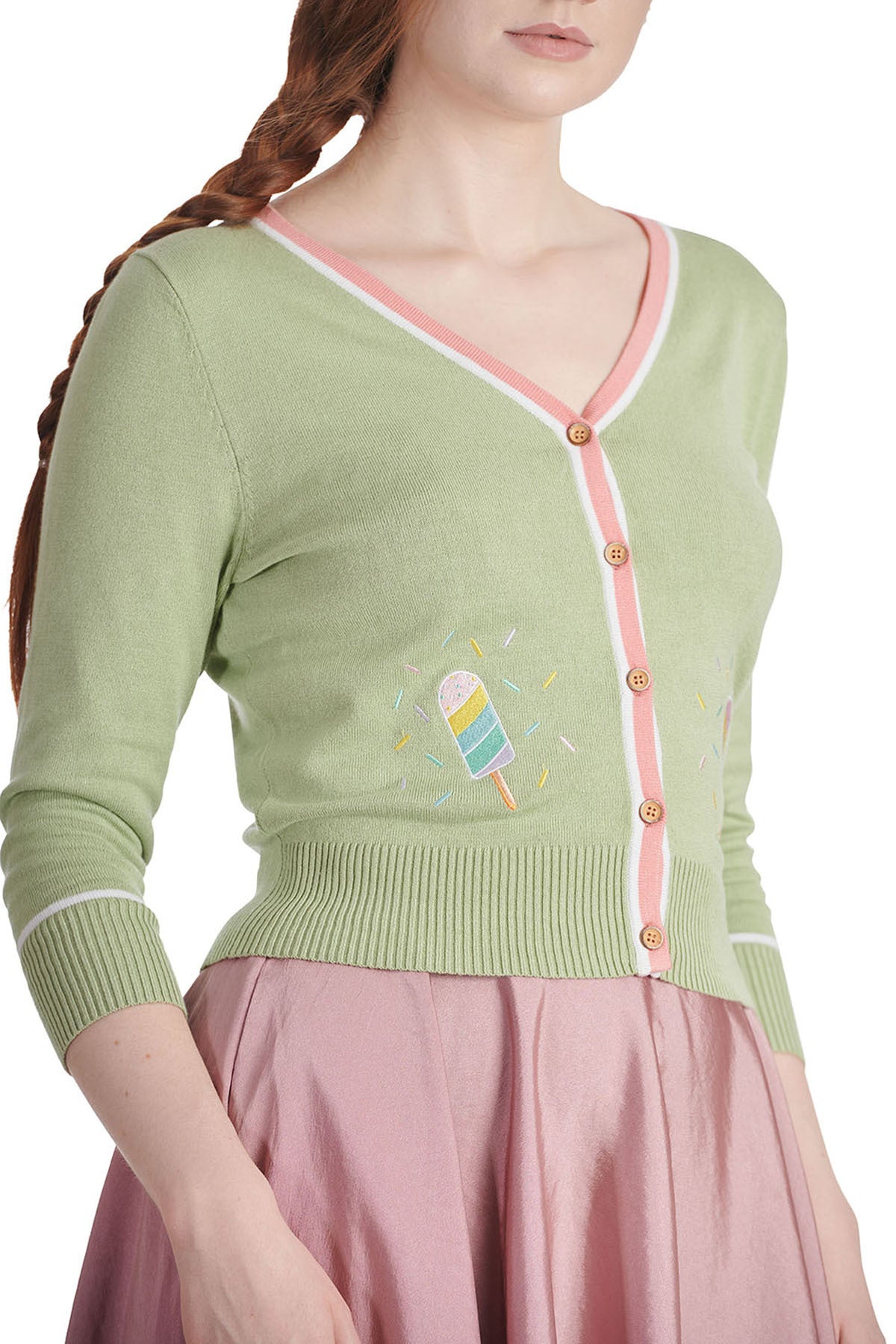 Banned_ICE_CREAM_Retro_Neck_CARDIGAN_Strickjacke__MintRosa-4