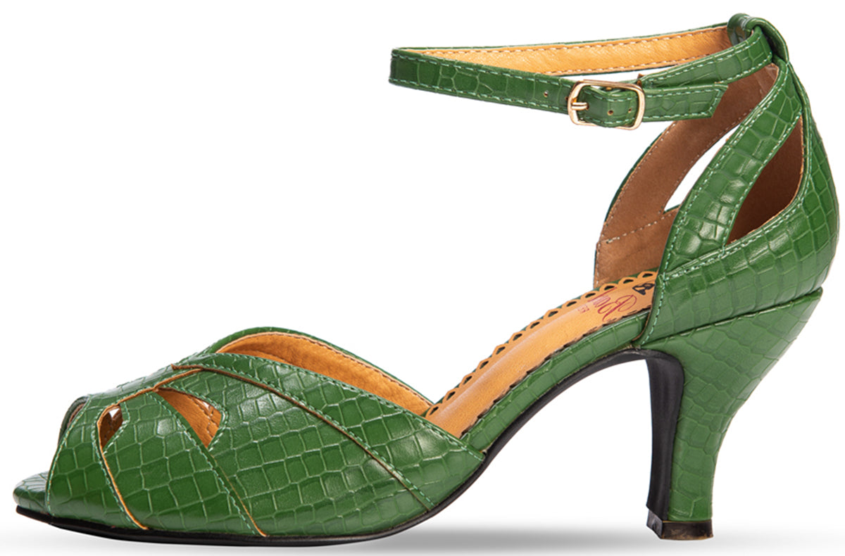 Banned_INDISCREET_Riemchen_PEEPTOE_Snake_Pumps_High_Heels_Gruen-2