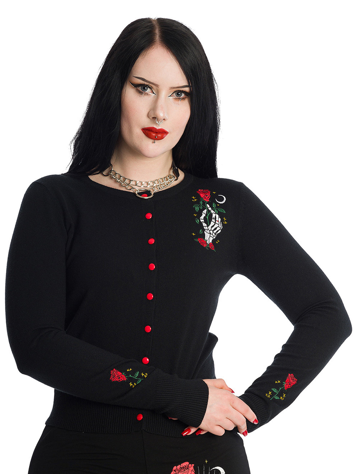 Banned_ISHTAR_ROSE_Oldschool_Tattoo_SKELETON_Rosen_Retro_CARDIGAN_Strickjacke__Schwarz-0Dt1D8oHDxi0w0