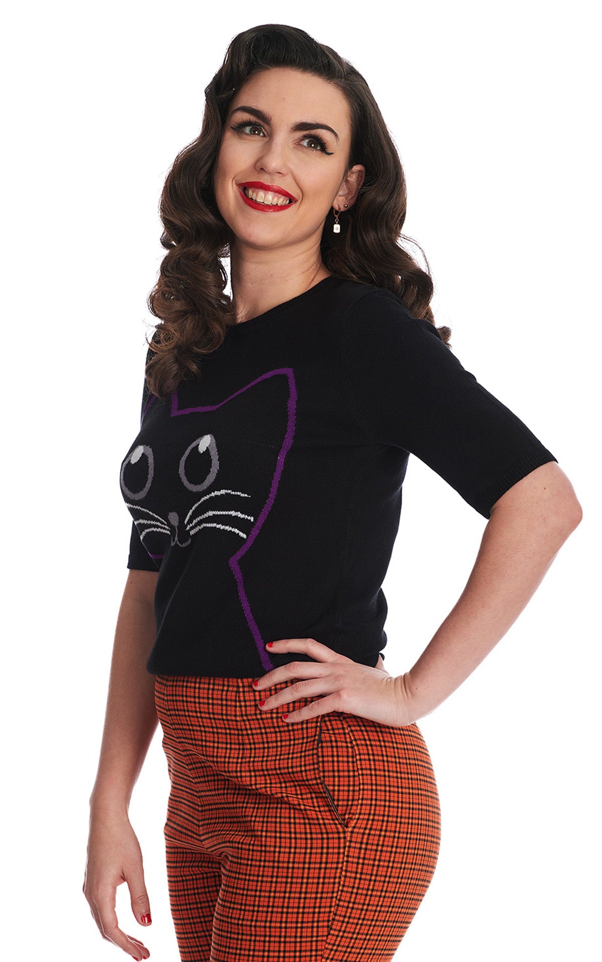 Banned_KITTY_CAT_Retro_Katzen_Vintage_Oberteil_JUMPER_Pullover_Schwarz-2