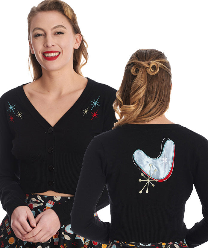 Banned_LETS_GO_Vintage_ATOMIC_Star_Stick_V-Neck_CARDIGAN_Strickjacke_-_Schwarz-5