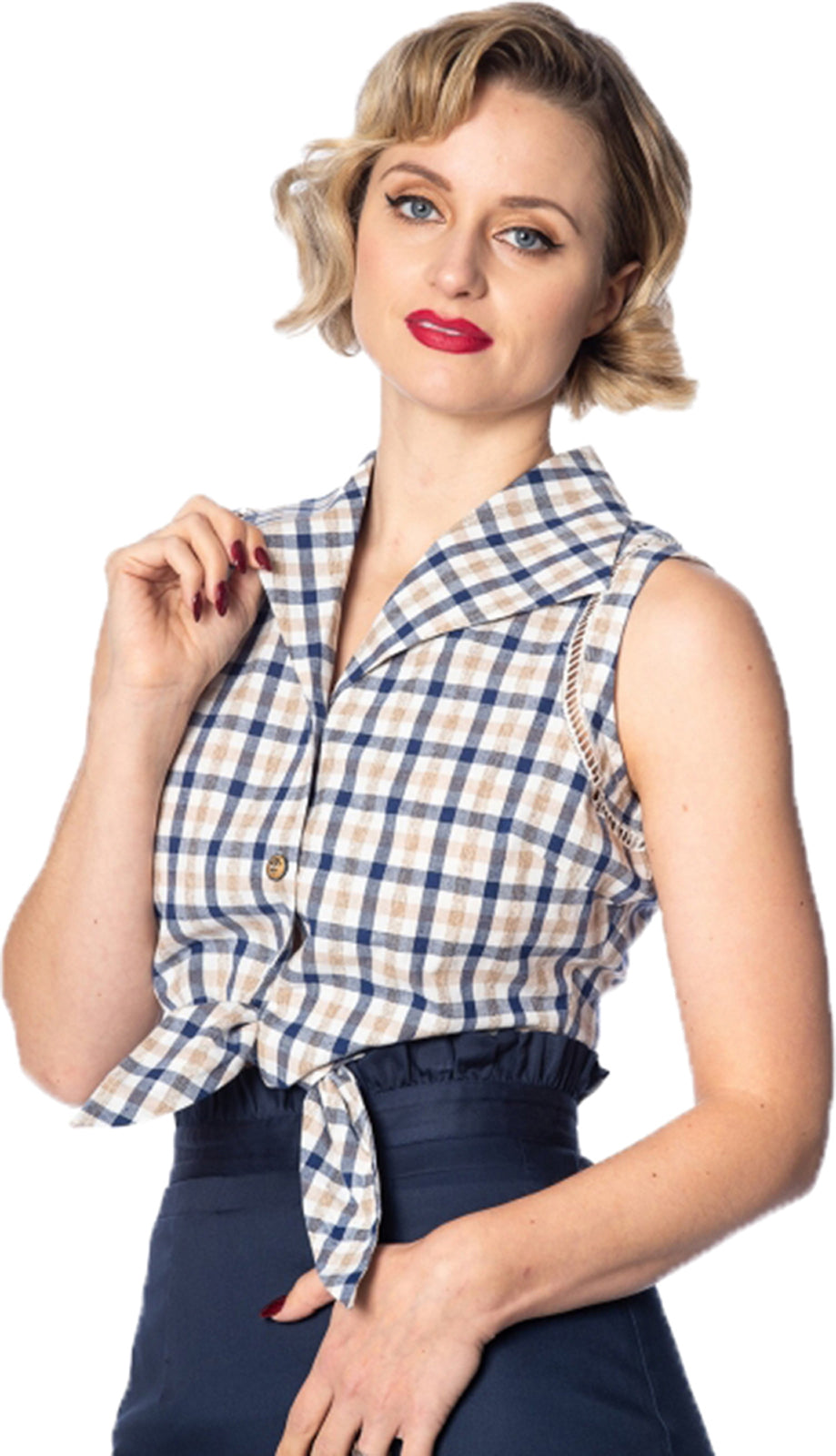 Banned_LETS_VACAY_Vintage_PEPITA_Karo_Tie_HEMDBLUSE_Oberteil_killer_kirsche0hPWlY4TxKF3t
